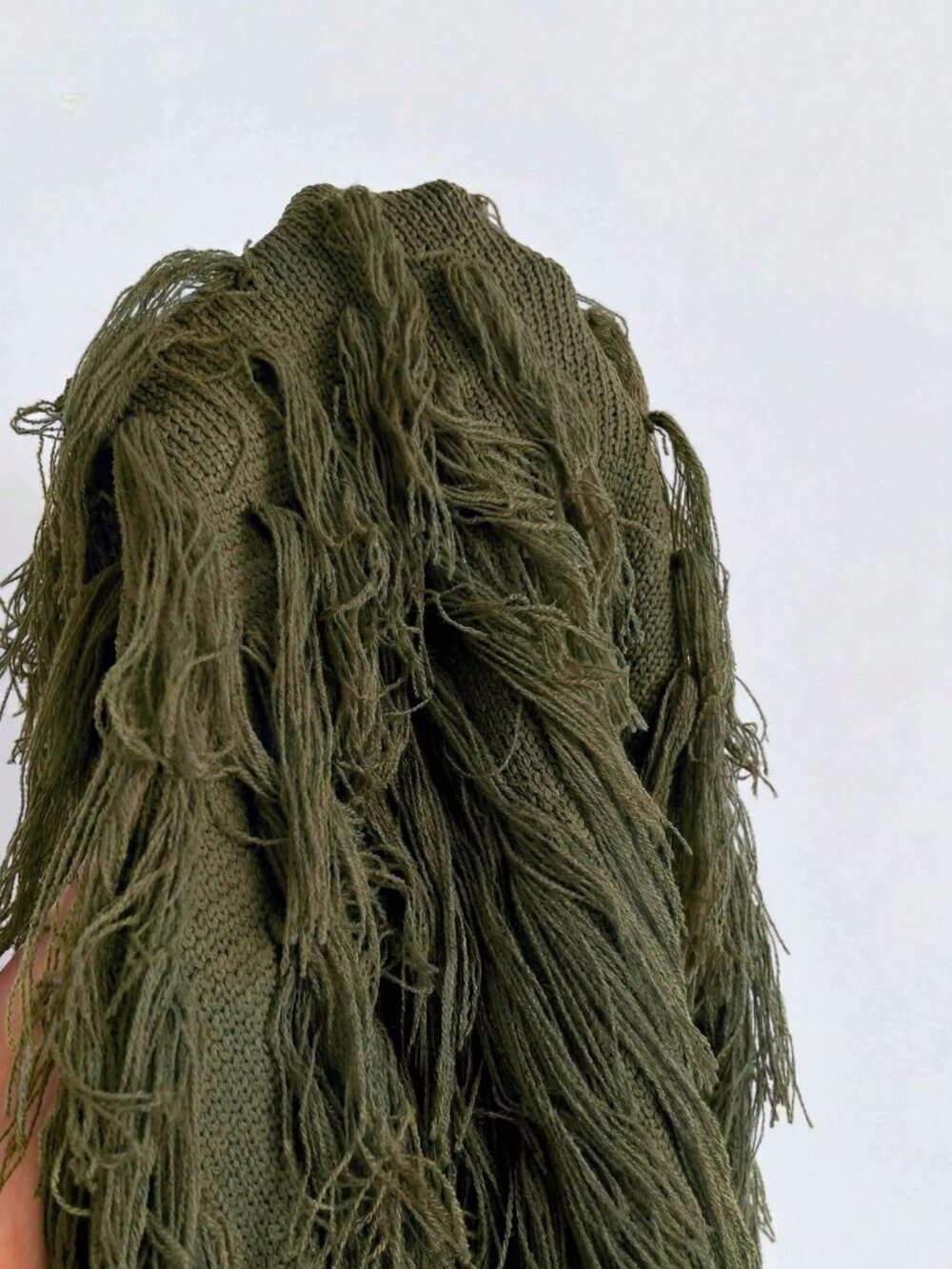 Army Green Sexy Women's Spaghetti Strap Braided Mini Dress - Festival Outfit - Picture 6 of 7